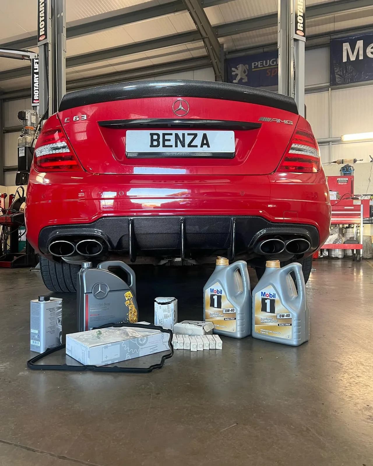 Mercedes-AMG C63 at Benza Autos with BENZA registration plate