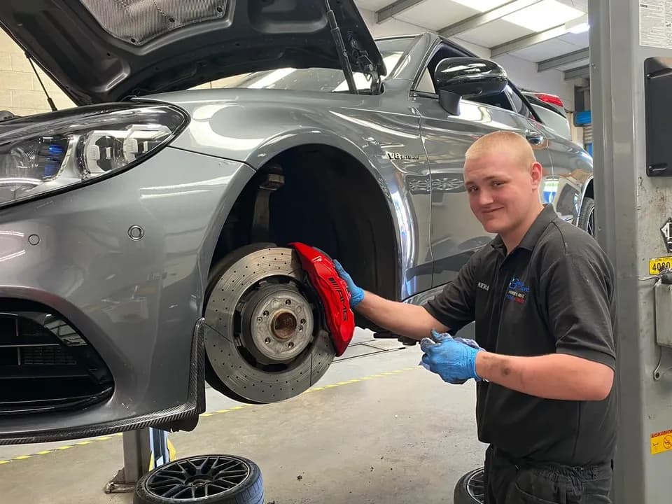 Keiran at Benza Autos workshop in Birkenhead, Wirral